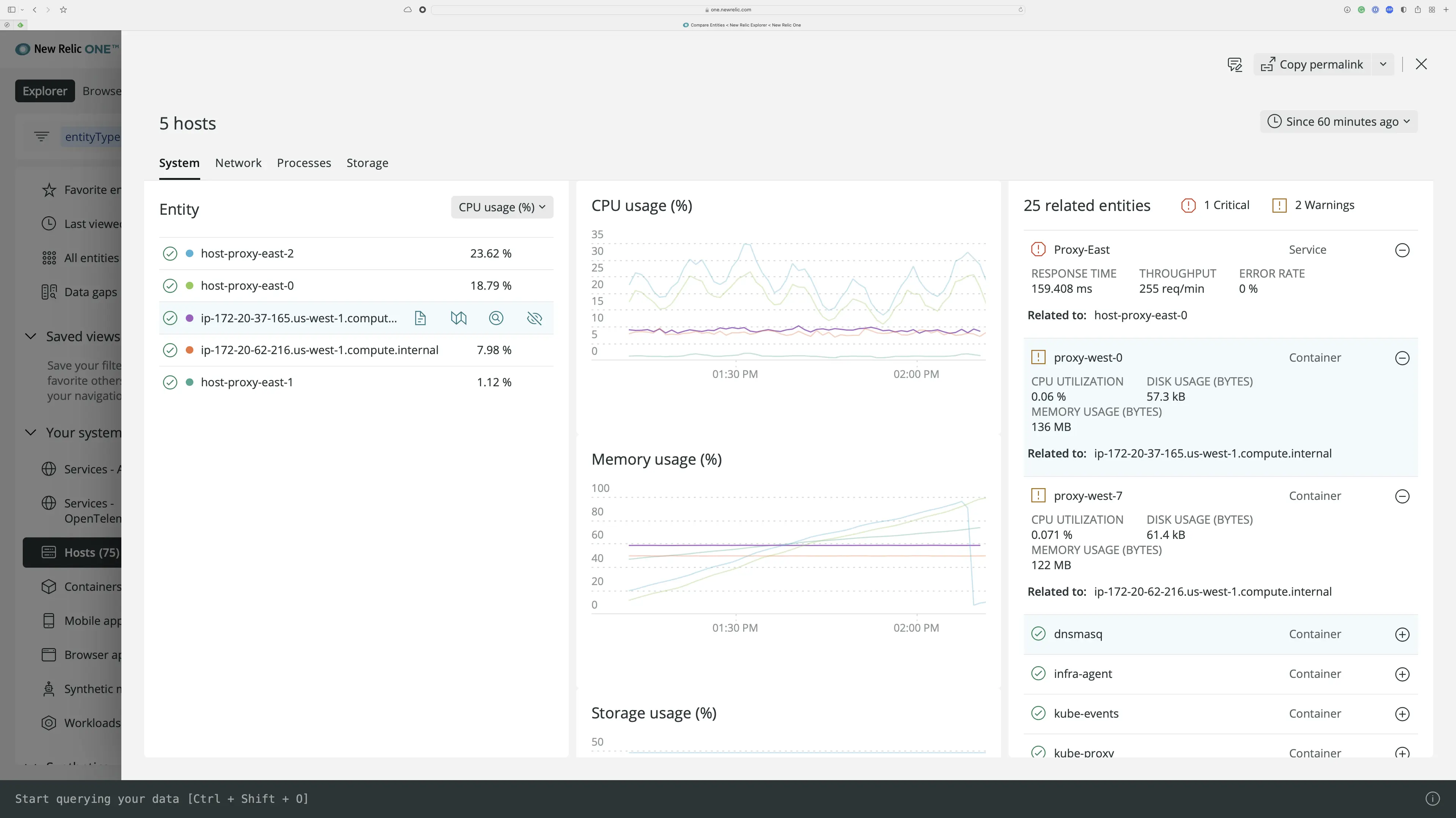 New infrastructure monitoring user interface