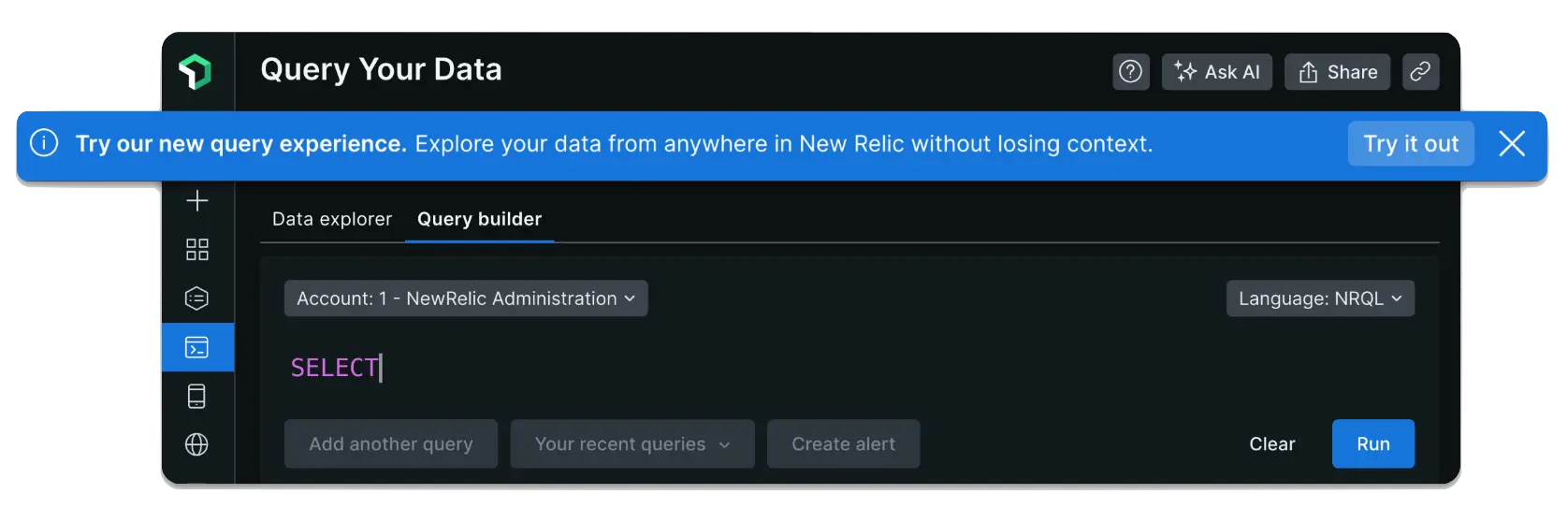 Try the new query experience in New Relic