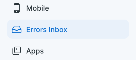 Triage Inbox (Errors Inbox) in the main navigation